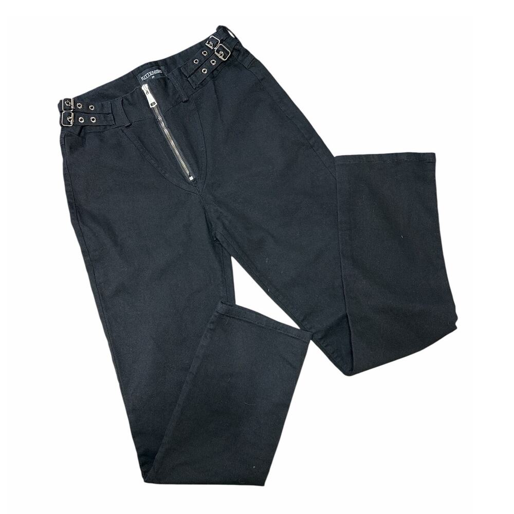 Kittenish Zip Up with Side Buckles Straight Leg Jean size 29